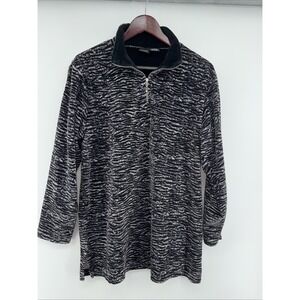 York Harbor Long Sleeve Animal Print 1/4 Zip Size‎ XL